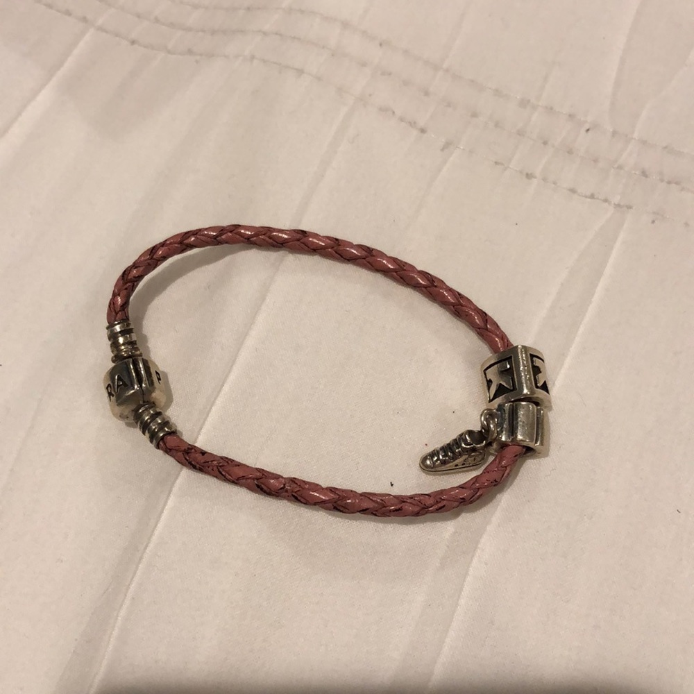pandora single leather pink bracelet